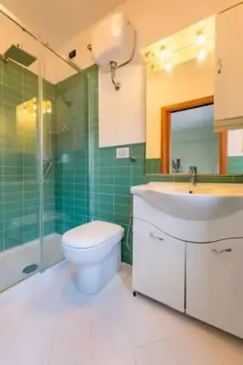 a bathroom with a toilet and a sink and a shower at Notte al Vaticano in Rome