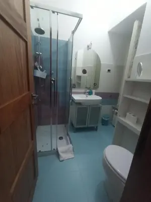 a bathroom with a shower and a toilet and a sink at B&B Alle Porte di San Giovanni in Rome