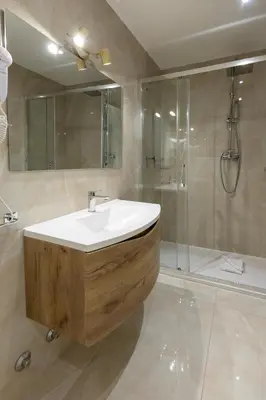a bathroom with a sink and a shower at Perfect! Vatican Location in Rome