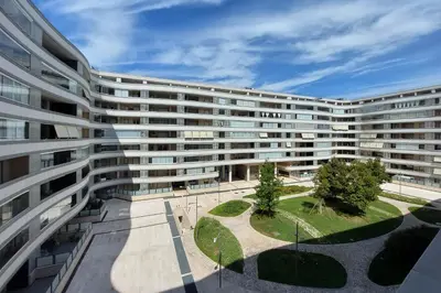 an external view of a large apartment building at Claudias flat by DomusDimore in Rome