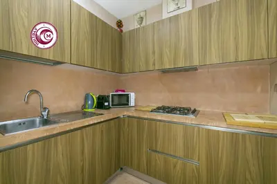 a small kitchen with a sink and a microwave at C M Piazza Cavour Elegant Flat in Rome