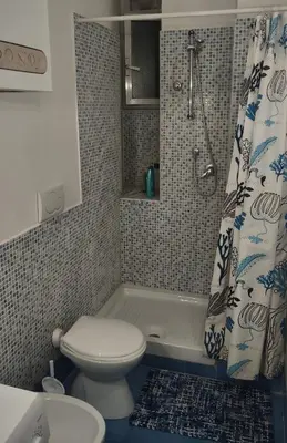 a bathroom with a toilet and a tub and a shower at Saint Peter Apartment in Rome