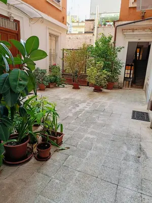 a courtyard with potted plants in a building at Dolceborgo al Vaticano in Rome