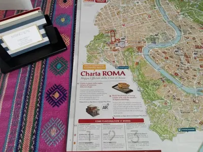 a map of chateau roma on a table at Interno Sette in Rome