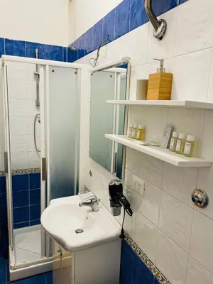 a bathroom with a sink and a shower at Casa intera vicino il centro per 4 persone in Rome