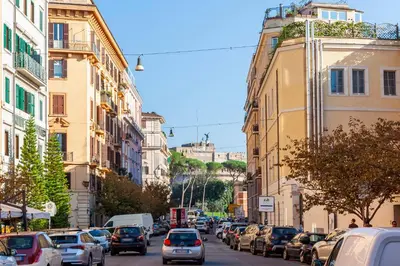 a busy city street filled with lots of cars at Hostly-Maison Sant'Angelo-Few steps from Vatican in Rome