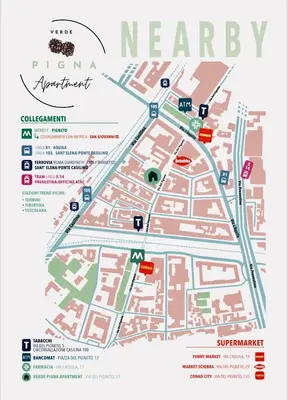 a map of the city of reims with attractions at VerdePigna Apartment in Rome
