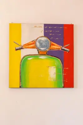 a painting of a green object on a wall at Maison Doria Vaticano in Rome