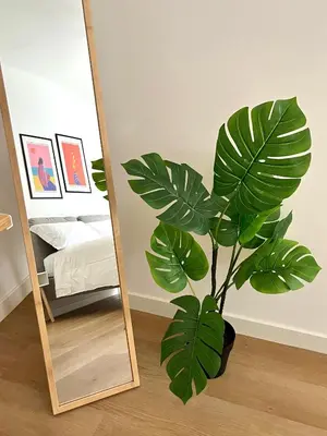 a mirror in a room with a plant at Simposio - Luxury Apartment Rome in Rome
