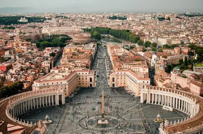 an aerial view of a city with a large plaza at Simposio - Luxury Apartment Rome in Rome