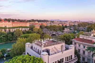 a view of the city of paris from atop a building at Skylife Tiber Luxury Penthouse in Rome