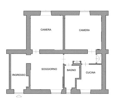 a floor plan of a house at Vatican 23 Apartment in Rome