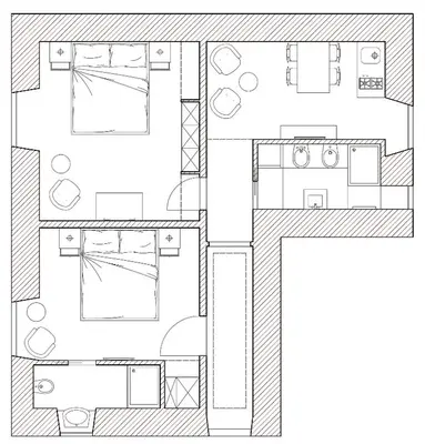a drawing of a floor plan of a house at Maison Aurora in Rome