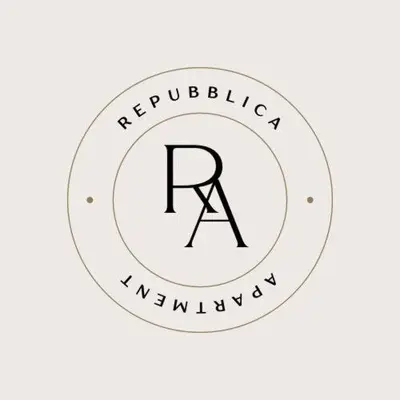 a logo for a company with a letter r in a circle at Repubblica Apartment in Rome