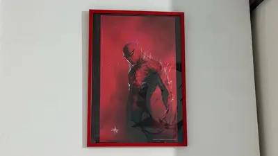 a picture of a spider man on a wall at Camere artistiche in appartamento in Rome