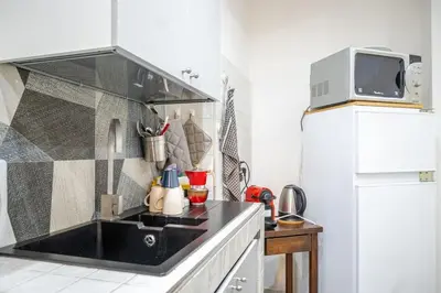 a kitchen with a sink and a microwave at Roma centro Vicino al Vaticano - Free WiFi in Rome