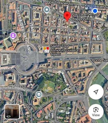 a map of a city with a red dot at Casa Capponi - A San Pietro in Rome