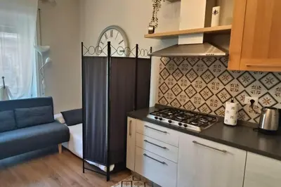 a kitchen with a stove and a counter top at S Peter suite appartamento ristrutturato in centro in Rome