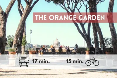 an orange garden with a sign that reads the orange garden at San Paolo Suites Metro Station in Rome