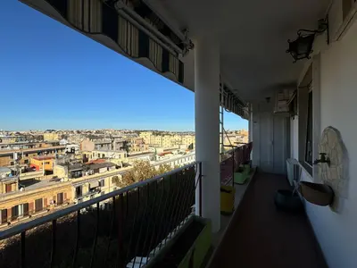 a balcony with a view of a city at Nice View in Ostiense with balcony in Rome