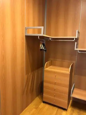 a room with a closet with a desk and a dresser at A casa di Leo in Rome