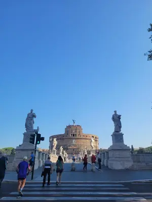 a group of people walking in front of a building at Mini Loft MaDi' in Rome