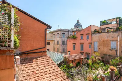 an overhead view of an old city with buildings at Condotti Loft - city center in Rome