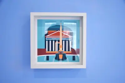 a window with a picture of the united states courthouse at Vatican View Experience in Rome