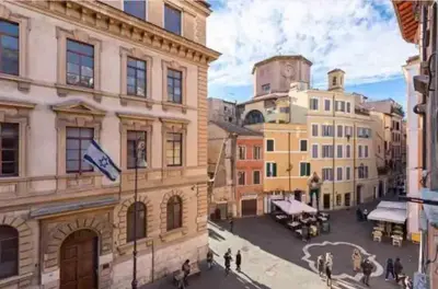 a view of a city street with buildings at Loft in the Ghetto in Rome