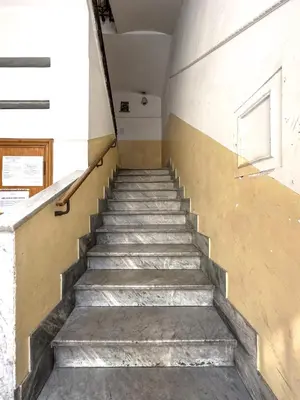 a staircase leading up to a building with a window at Casa Vanvitelli - Testaccio in Rome