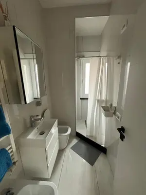 a white bathroom with a sink and a toilet at GIUBILEO PALACE Inn in Rome