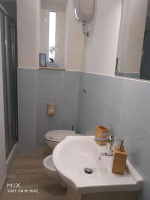 a bathroom with a white sink and a toilet at Alloggio Machiavelli 59 in Rome