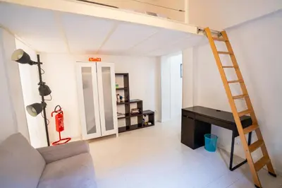 a room with a loft bed and a ladder at Rome City Center loft - special offer in Rome