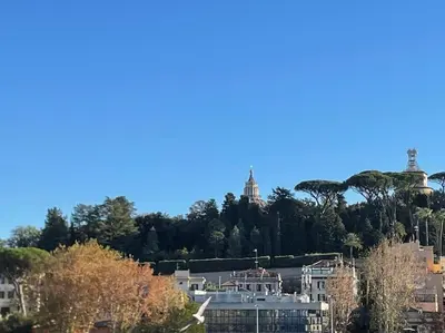a view of a city with trees and buildings at Vatican Apartment Cipro in Rome