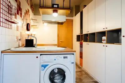 a washing machine in a kitchen with a sink at La terrazza di Maria Pia in Rome