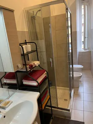 a bathroom with a shower and a sink at Appartamento Viale Trastevere in Rome