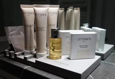 a group of products sitting on a table at Princeps Boutique Hotel in Rome