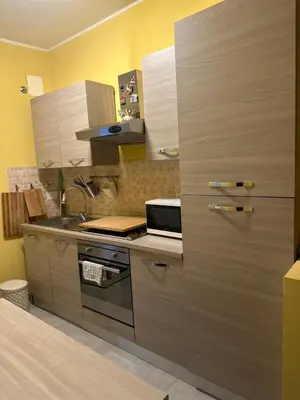 a kitchen with a sink and a stove top oven at Sunflower Rome in Rome