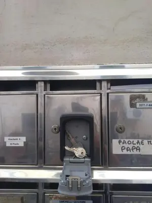 a metal box with a key in it at YourStay@Rome Vatican in Rome