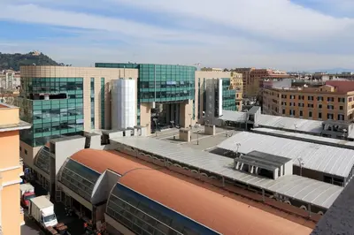 an overhead view of a train station in a city at Bright Vatican 2 bedroom Apartment in Rome