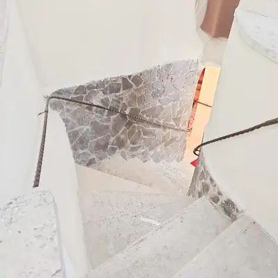 a set of stairs leading up to a room at Hotel Giubileo in Rome