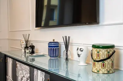 a glass counter top with vases on it at Vatican Boutique RHome in Rome
