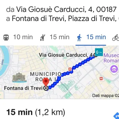 a screenshot of a map of a cruise ship at C2 Top Class Apartment, 2 camere da letto con giardino in zona Via Veneto distante 15 minuti a piedi da Fontana di Trevi in Rome