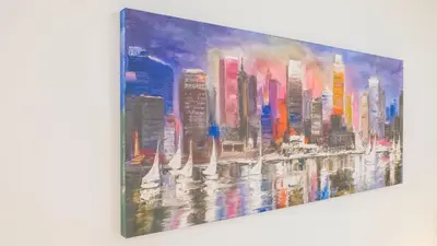 a painting of a city skyline at Elegantis Santa Croce Suite Apartment in Rome