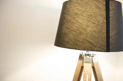 a lamp with a brown shade on top of it at Modern Loft in the center of Rome in Rome