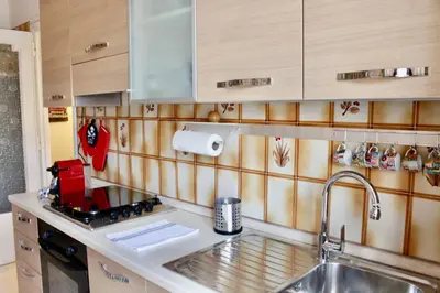 a kitchen with a sink and a counter top at HC - Richetta's Comfy House near the Vatican in Rome