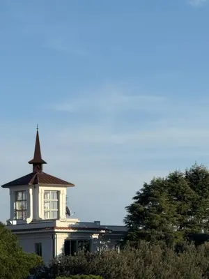 a white building with a steeple on top of it at CardinalBaldo in Rome