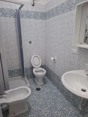 a bathroom with a toilet and a sink at APARTAMENTO NAPOLEONe 38 in Rome