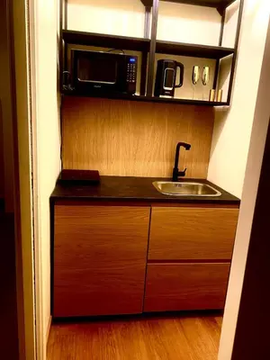 a kitchen with a sink and a microwave at TritHome in Rome