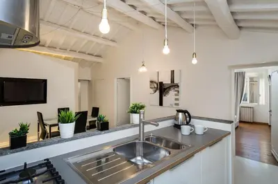 a kitchen with a sink and a counter top at Fabuloucity Fontana di Trevi in Rome